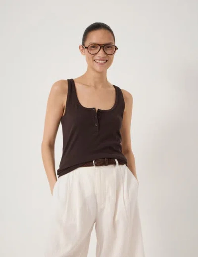 Hush Yara Button Detail Vest In Brown