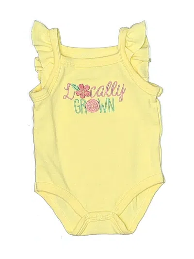 Pre-owned Hushush Babies' Short Sleeve Onesie In Yellow