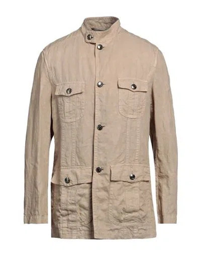 Husky Man Jacket Sand Size 40 Linen In Brown