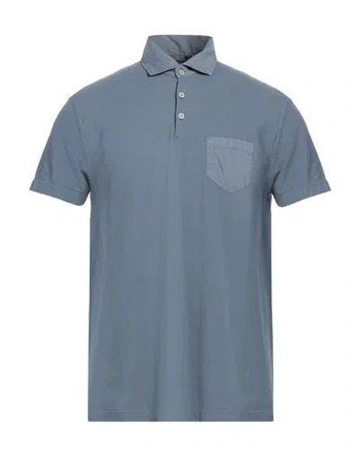 Husky Man Polo Shirt Slate Blue Size 40 Cotton, Lycra