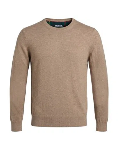 Husky Man Sweater Beige Size Xs Viscose, Recycled Polyamide, Virgin Wool, Cashmere In Brown