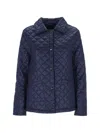 Husky Quilted Button-up Jacket In Blue