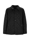 Husky Quilted Press-stud Jacket In Black