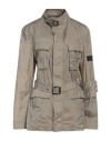 Husky Woman Overcoat Khaki Size 14 Nylon In Beige