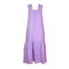 Hut Noosa Women's Pink / Purple Lavender Wide Strap Linen Dress In Multi