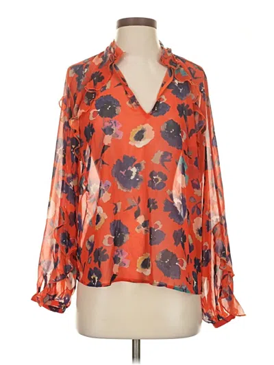 Pre-owned Hutch 3/4 Sleeve Blouse In Orange