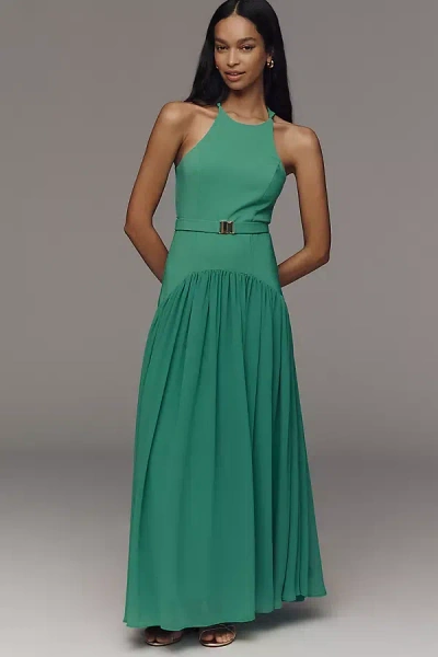 Hutch Abbey Belted Midi Dress In Green