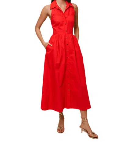 Hutch Alessia Midi Dress In Red Trellis In Multi