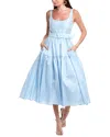 Hutch Alice Belted Maxi Dress In Sky In Blue