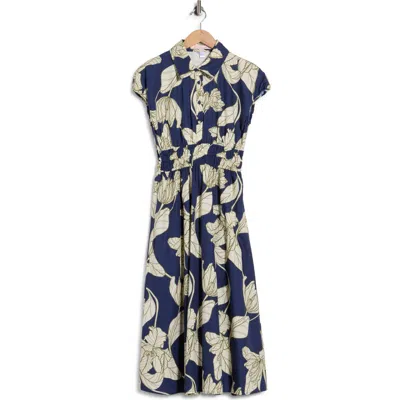 Hutch Alora Printed Cotton Shirtdress In Blue