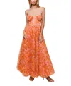 Hutch Amara Floral Tulle Gown In Gold Vintage Vining Floral
