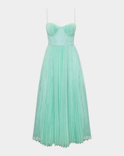 Hutch Amara Sweetheart Pleated Tulle Maxi Dress In Aqua