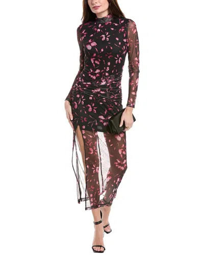 Hutch Floral Print Long Sleeve Dress In Black