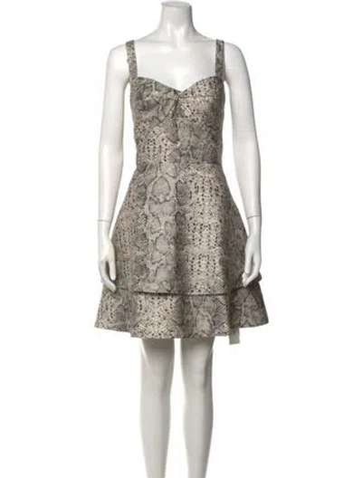 Pre-owned Hutch Animal Print Mini Dress In Neutral