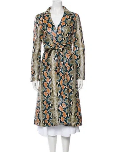 Pre-owned Hutch Animal Print Trench Coat In Multi