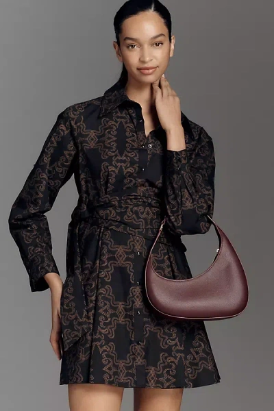 Hutch Anja Long-sleeve Mini Shirt Dress In Black