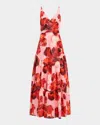 Hutch Arden Sleeveless Tiered Floral A-line Maxi Dress In Multi