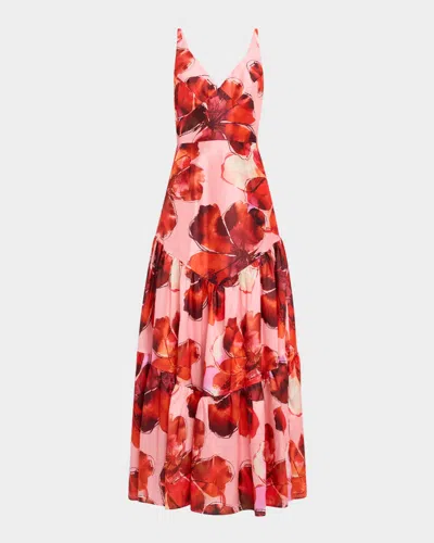 HUTCH ARDEN TIERED FLORAL-PRINT MAXI DRESS