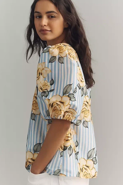 Hutch Atlas Puff-sleeve Top In Multi