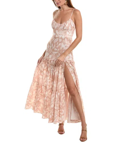 HUTCH AURORA LINEN-BLEND MAXI DRESS