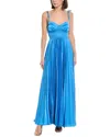 Hutch Pleated Bustier Maxi Dress In Blue
