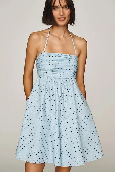 Hutch Babydoll Halter Romper In Blue