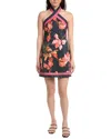 Hutch Satin Halter Mini Dress In Multi