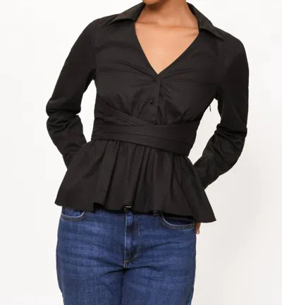 Hutch Barber Blouse Top In Black