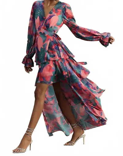 Hutch Bardot Dress In Peach Floral In Multi