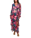 Hutch Bardot Long Sleeve Wrap Maxi Dress In Orange