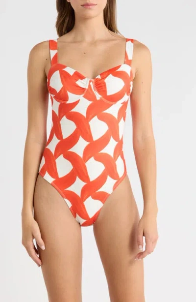 Hutch Barrett Underwire One-piece Swimsuit In Orange