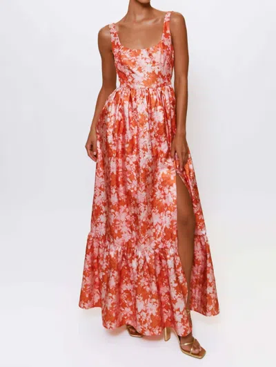 Hutch Beanie Dress In Orange Vintage Floral In Multi
