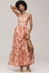 HUTCH BEANIE FLORAL SCOOP-NECK MAXI DRESS