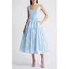 Hutch Alice Belted Maxi Dress In Sky In Blue