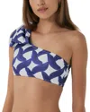 Hutch Betsy One-shoulder Bikini Top In Blue
