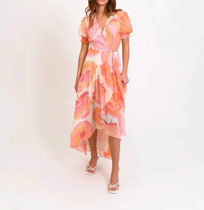 Hutch Biscayne Dress In Coral Multi In Pink