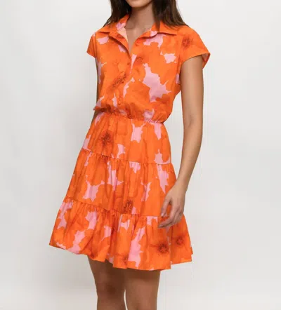 Hutch Bishop Mini Dress In Orange Romantic Floral In Multi