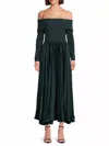 Hutch Plus Size Stockton Off The Shoulder Pleated Dress In Green