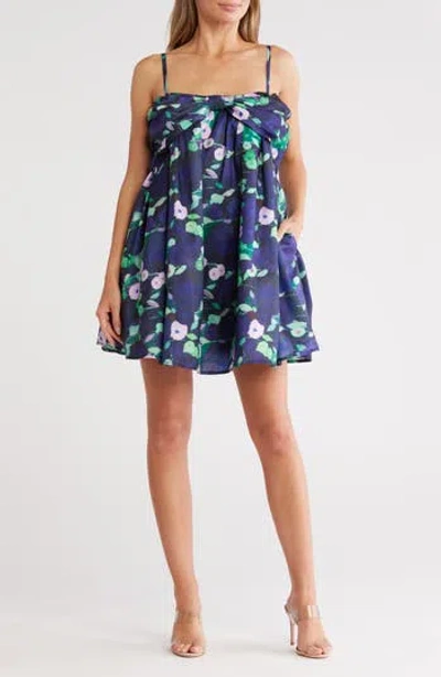 Hutch Bow Babydoll Dress In Blue