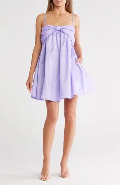 Hutch Bow Babydoll Dress In Purple