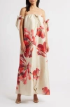 Hutch Iris Maxi Dress In Taupe Breezy Bloom