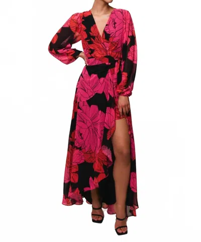 Hutch Bridge Dress In Oversize Pink Blooming Florals