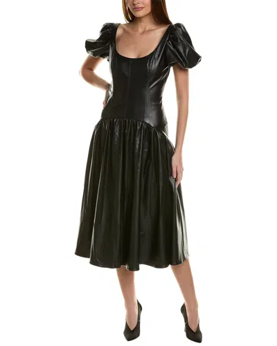 Hutch Brighton Vegan Midi Dress In Black