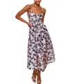 Hutch Brixton Sleeveless Floral-print Midi Dress In Navy Dramatic Outline Floral