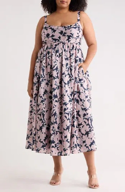 Hutch Brixton Floral Fit & Flare Midi Dress In Multi