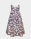 Hutch Brixton Sleeveless Floral-print Midi Dress In Navy Condensed Dramatic Outline Floral