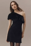 Hutch Brynn One-shoulder Mini Dress In Black