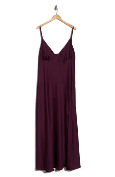 Hutch Bustier Satin Cocktail Dress In Blackberry