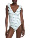Hutch Cala Flutter Sleeve One-piece Swimsuit In White