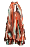 Hutch Carlena Pleated Satin Halter Romper In Neutral
